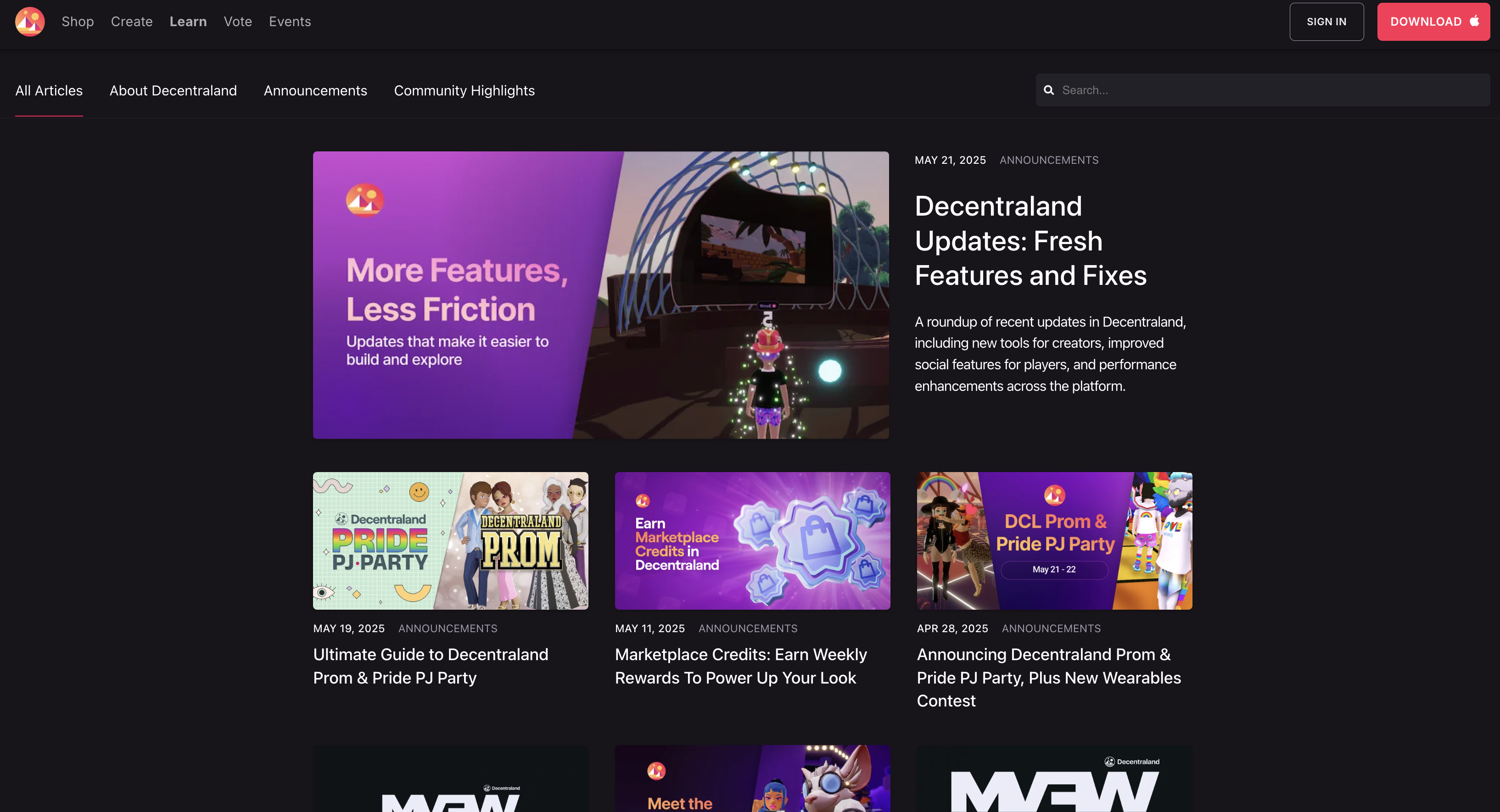 Decentraland platform